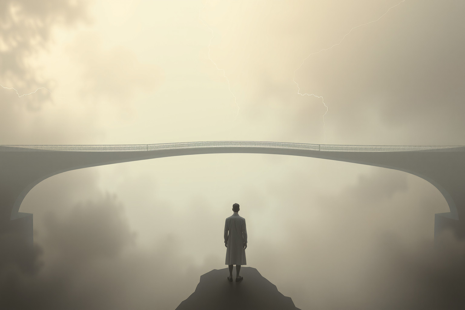 Le fessure nel ponte simboleggiano ostacoli interiori difficili da superare.