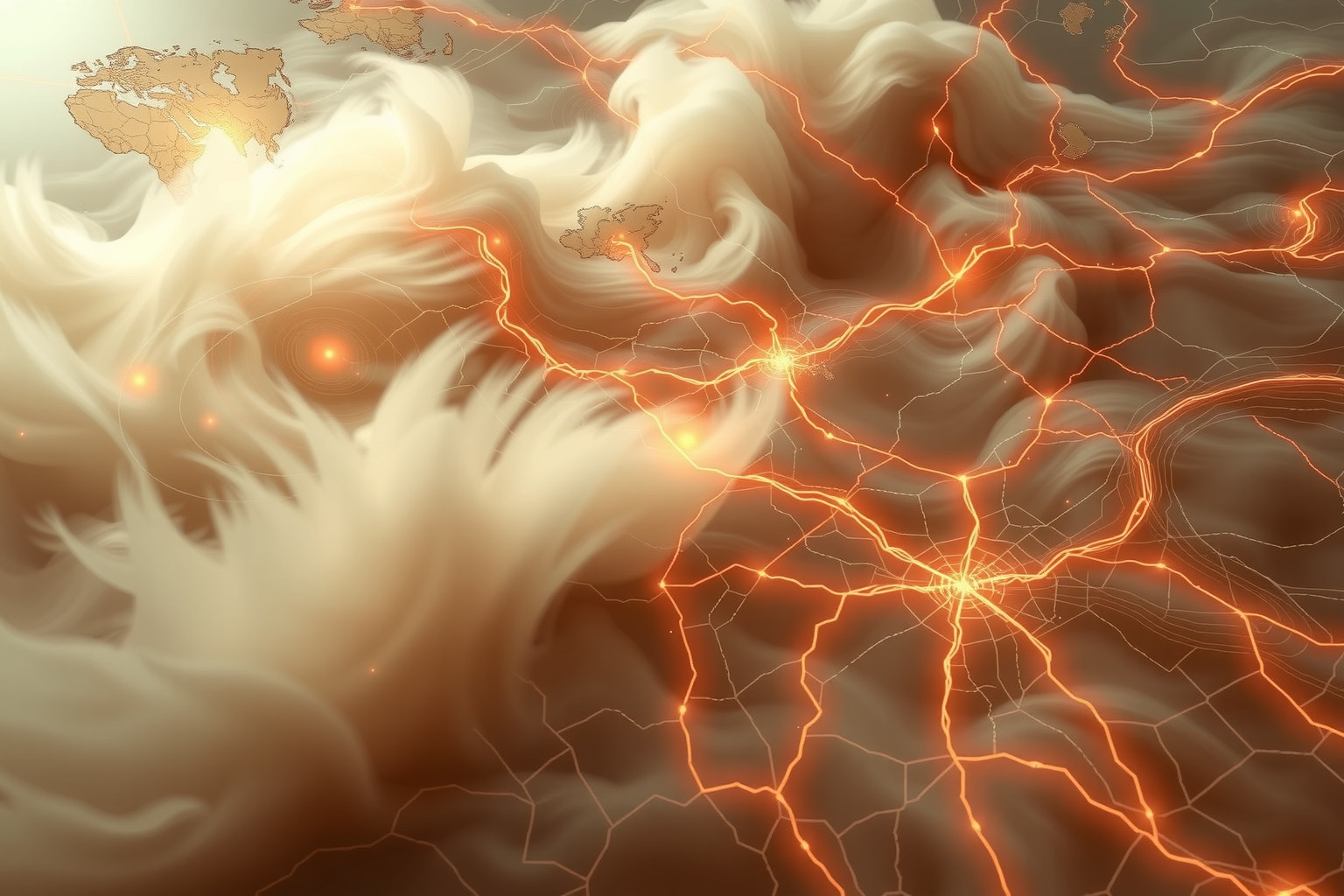 Le fessure nella mappa simboleggiano smarrimento e confusione mentale.