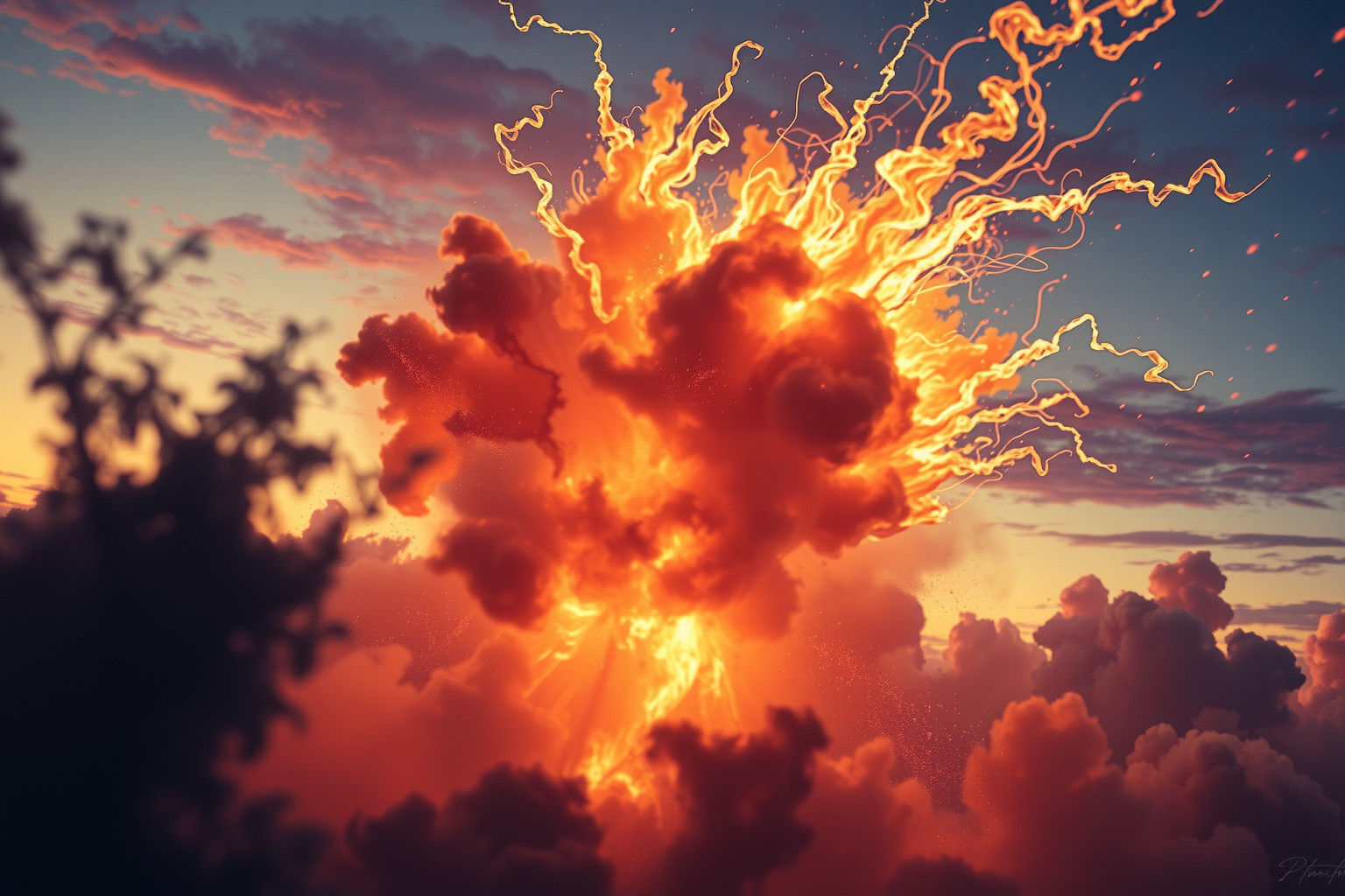 Fissare un’esplosione rappresenta un cambiamento improvviso e potente.