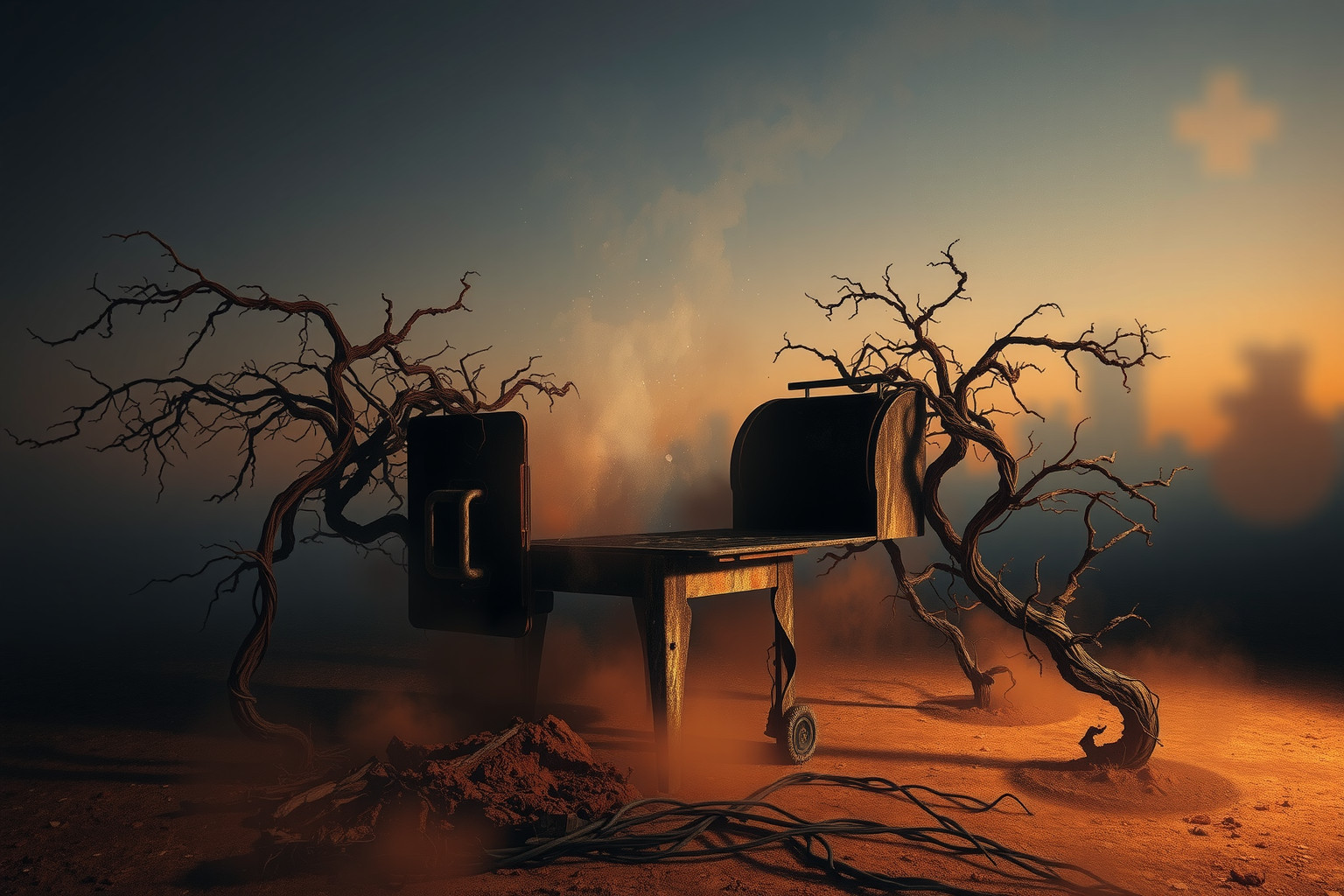 Un barbecue arrugginito simboleggia opportunità perse e relazioni deteriorate.