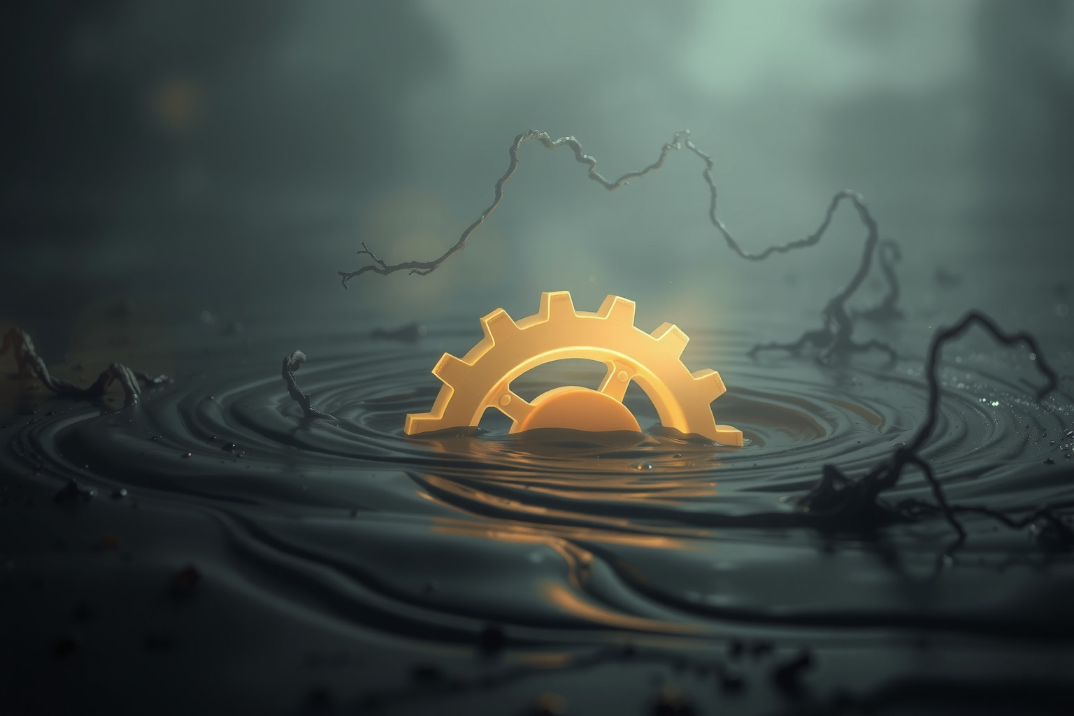 L’ingranaggio sporco simboleggia ostacoli emotivi e blocchi interiori.