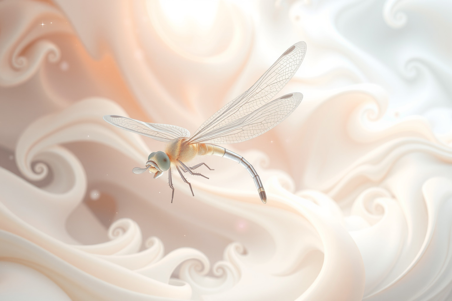 La libellula simboleggia trasformazione e adattabilità nei sogni.