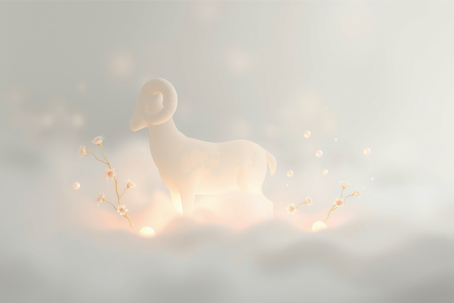 Il montone bianco simboleggia purezza e rinascita spirituale profonda.