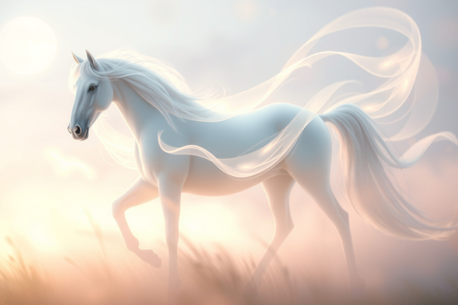 Il nitrito di un cavallo bianco simboleggia purezza e rinascita.