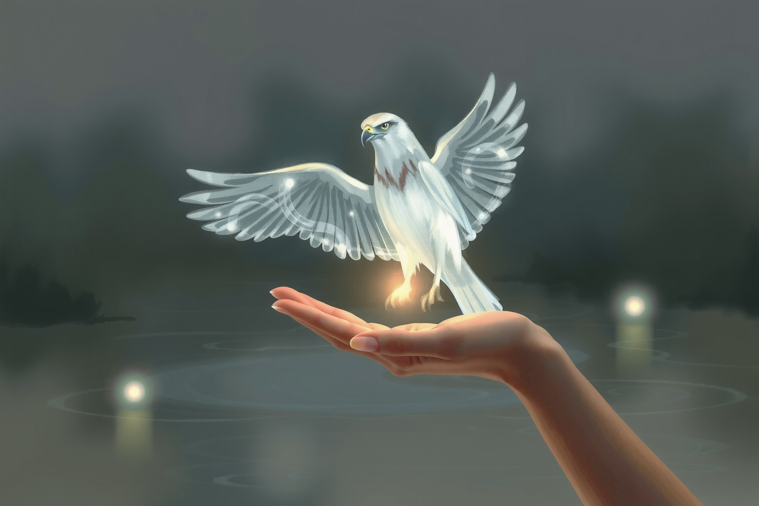 Nutrire un falco di palude simboleggia potere e controllo interiore.