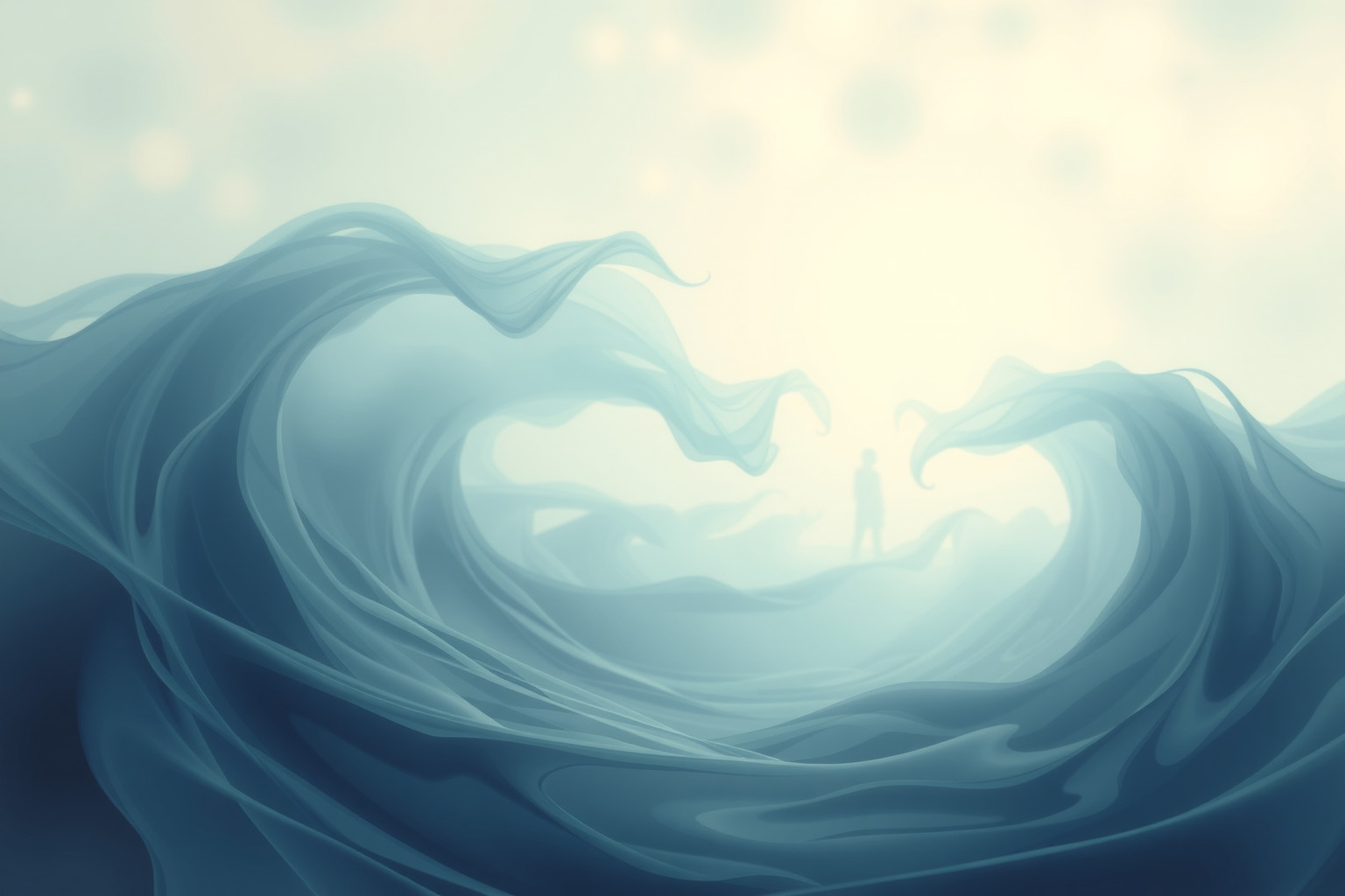 Le onde vorticosi nei sogni riflettono caos emozionale e dubbi.