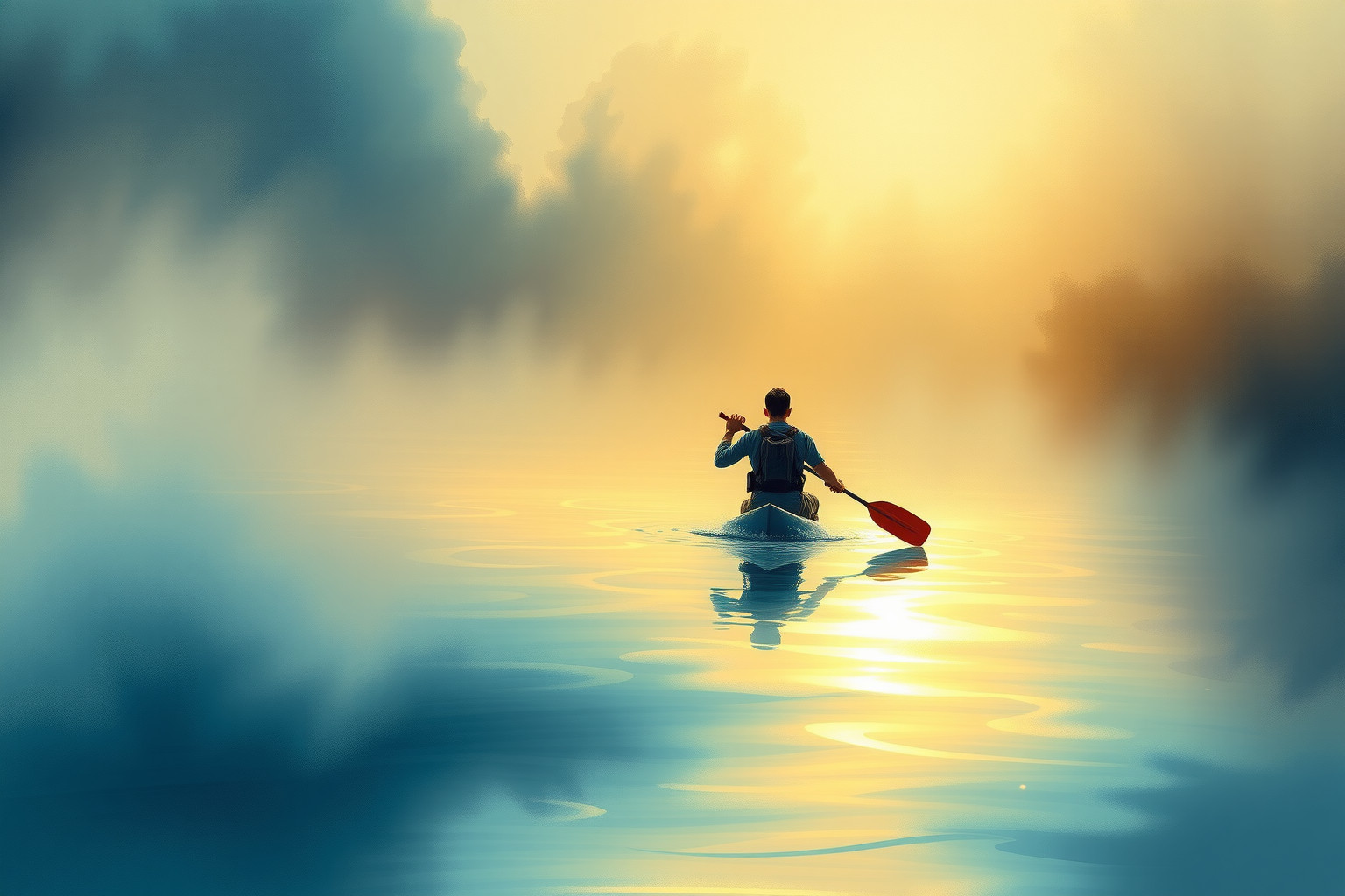 Pagaiare controcorrente simboleggia forza e determinazione interiore.