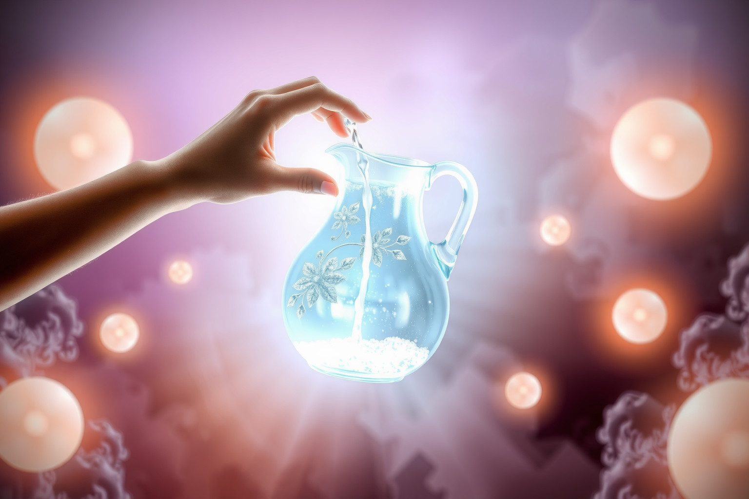 Riempire una brocca simboleggia appagare desideri interiori profondi.