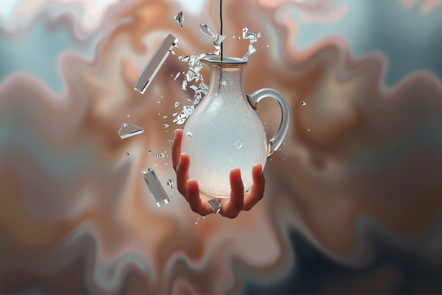 Sognare brocca rotta indica stress e perdita di autocontrollo emotivo.