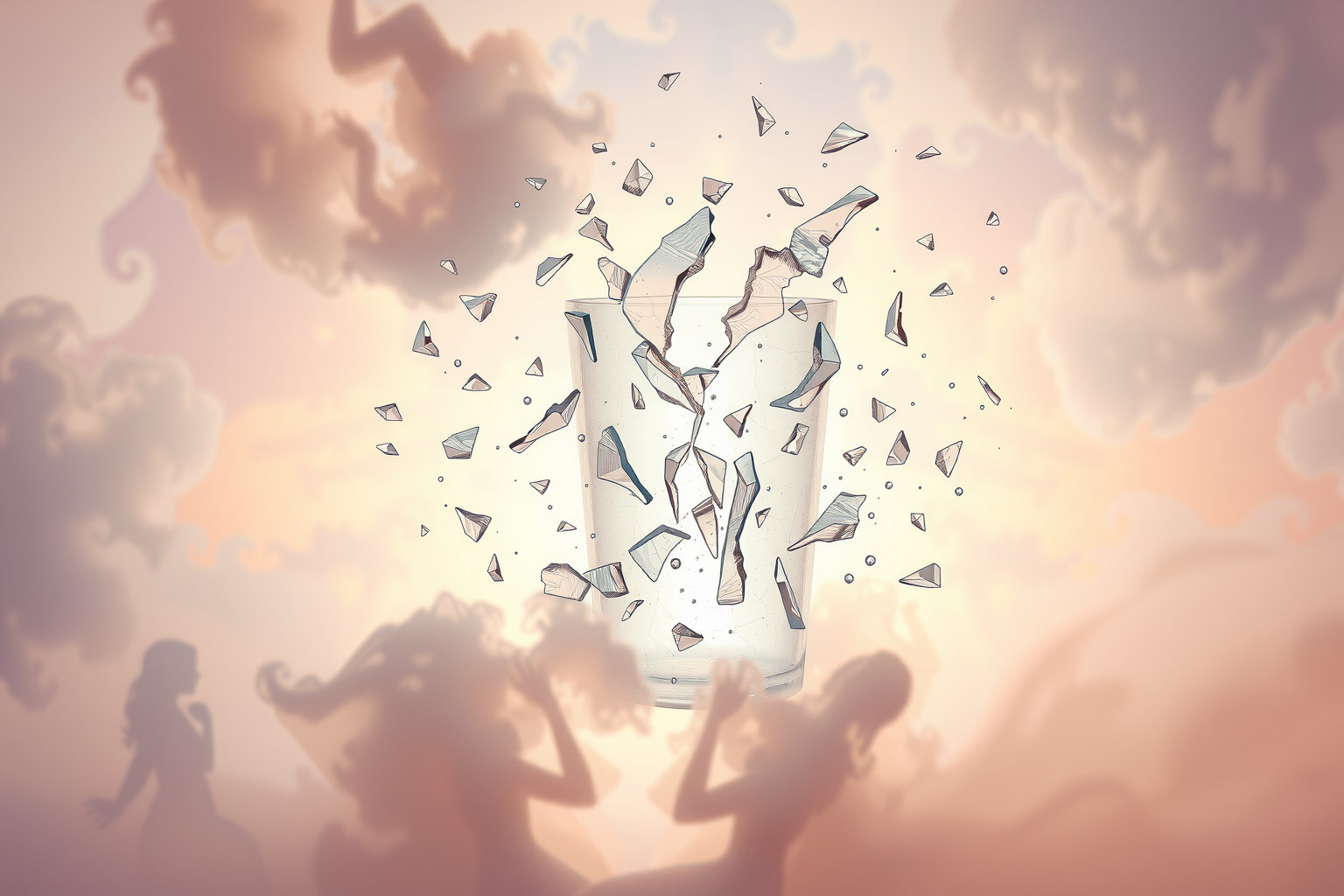 Schiacciare un bicchiere simboleggia fragilità emotiva e conflitti relazionali.