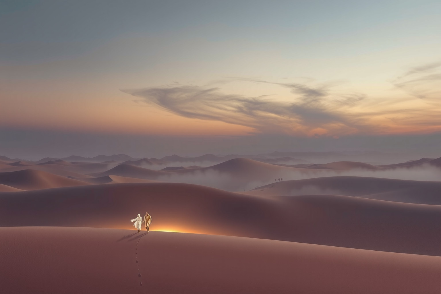 Attraversare un deserto nei sogni simboleggia sfide interiori profonde.