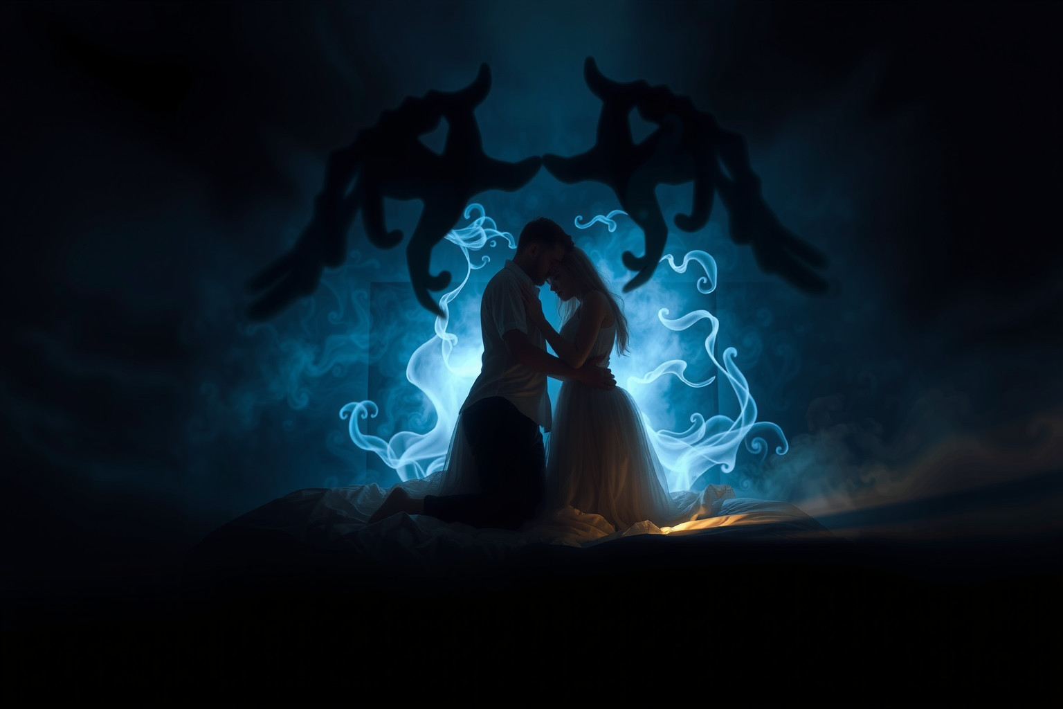 Sognare incubi nel letto coniugale riflette ansie sulla relazione.