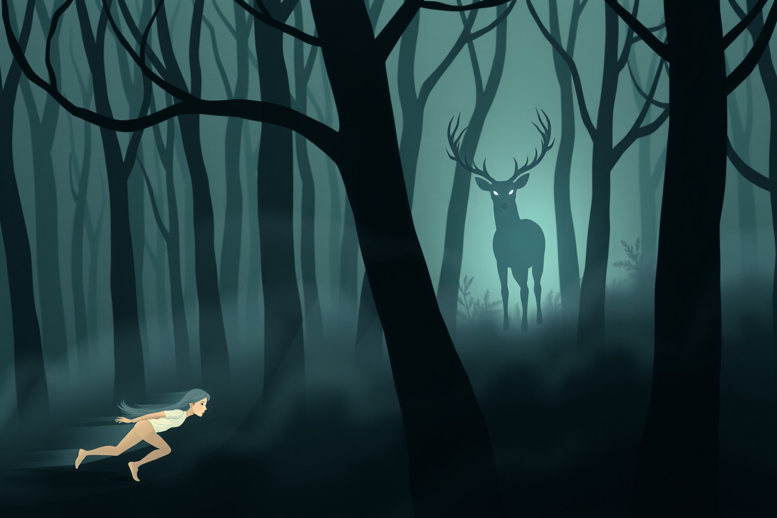 Sognare cervi inseguiti riflette paura e desiderio di confronto interiore.