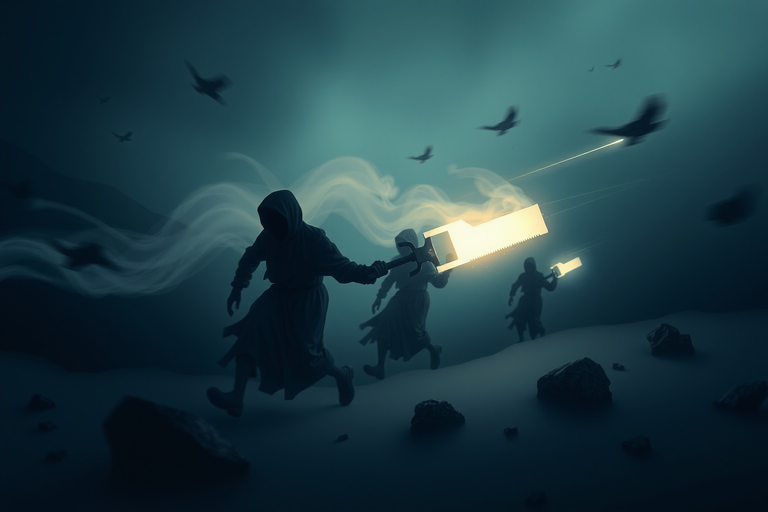 Sognare una sega in mano riflette ansia e pericolo imminente.