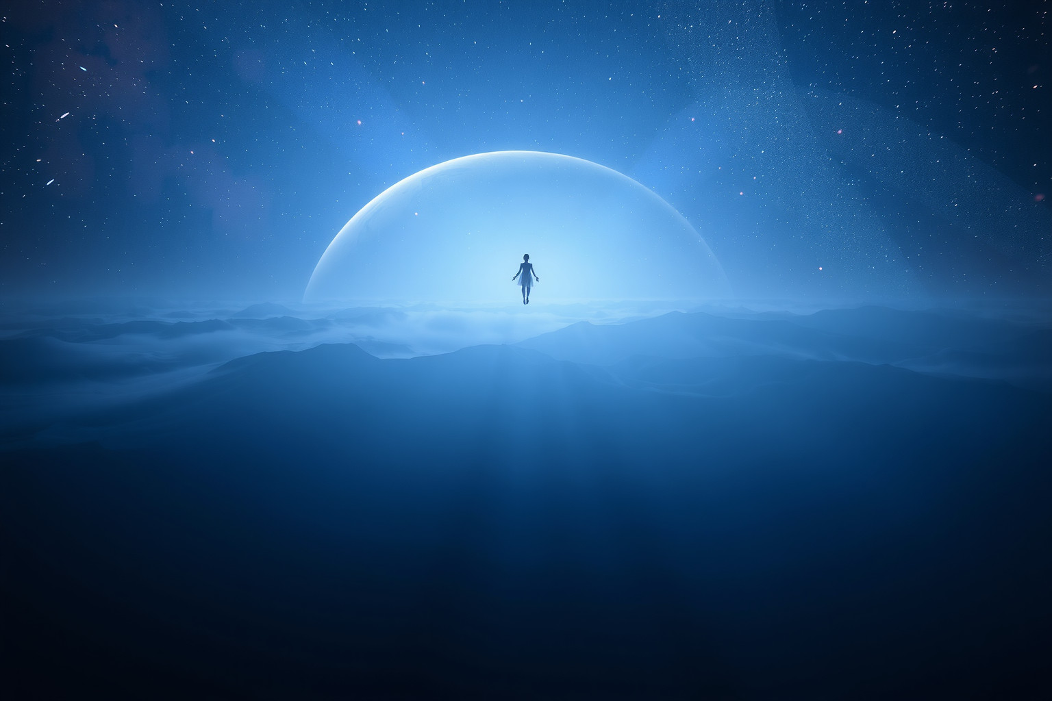 Sognare di essere soli nell'universo riflette il senso di isolamento profondo.