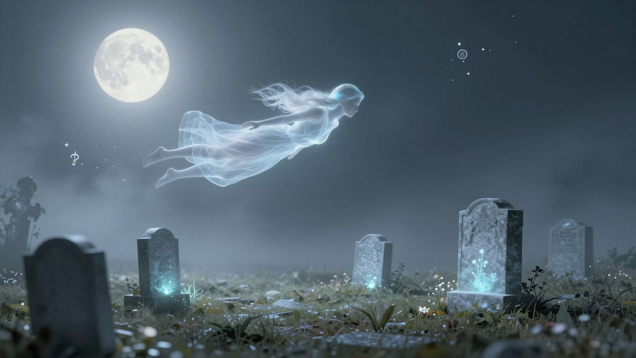 Sognare di volare sopra un cimitero sacro simboleggia libertà spirituale.