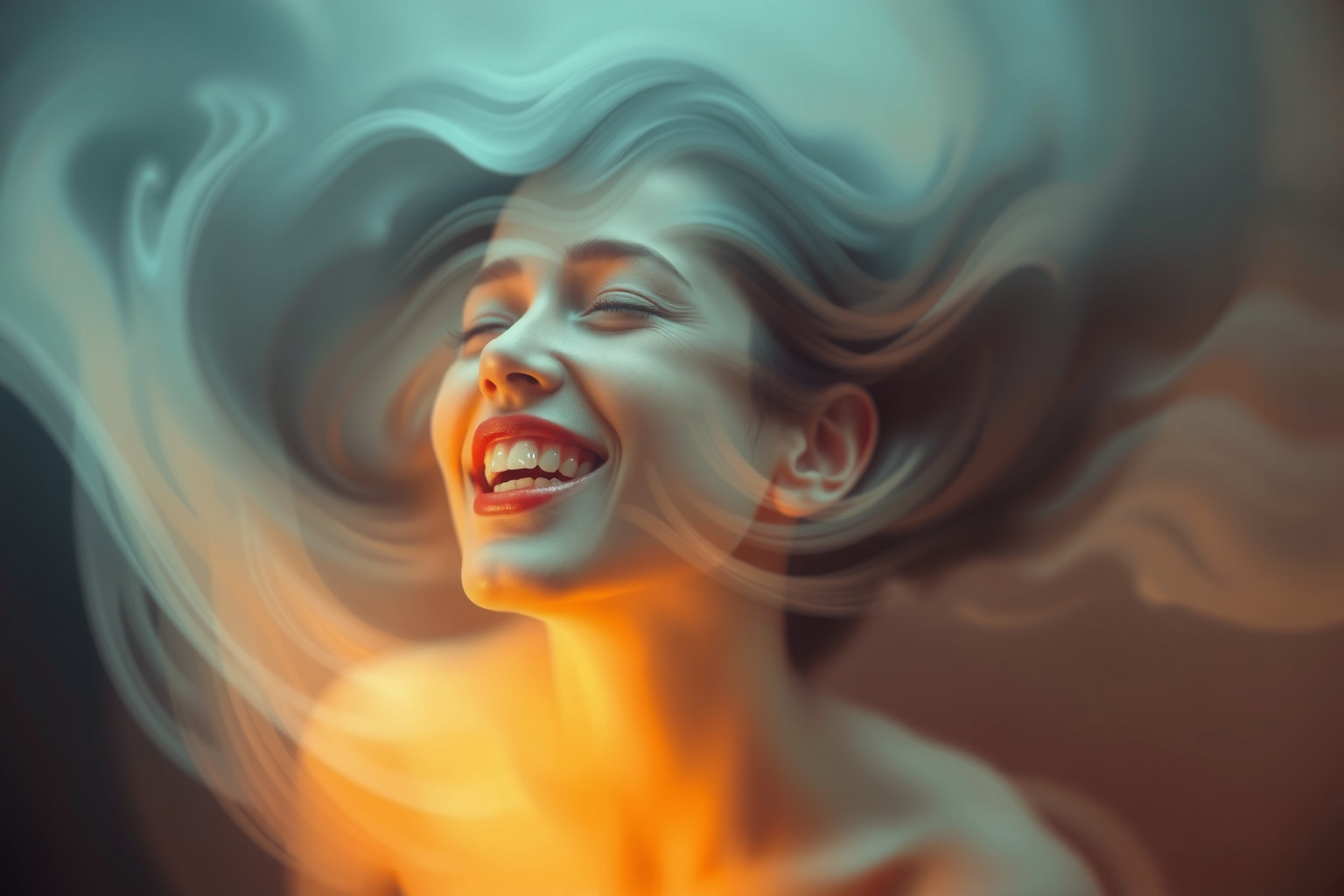 Sognare il lamentoso che ride riflette isteria e negazione emotiva.