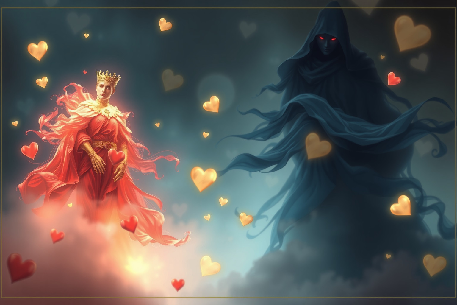 Sognare il Re di Cuori con un'autorità rivela conflitti interiori profondi.