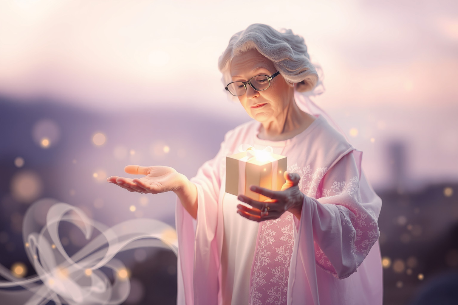 Sognare la nonna che offre simboleggia protezione e saggezza.