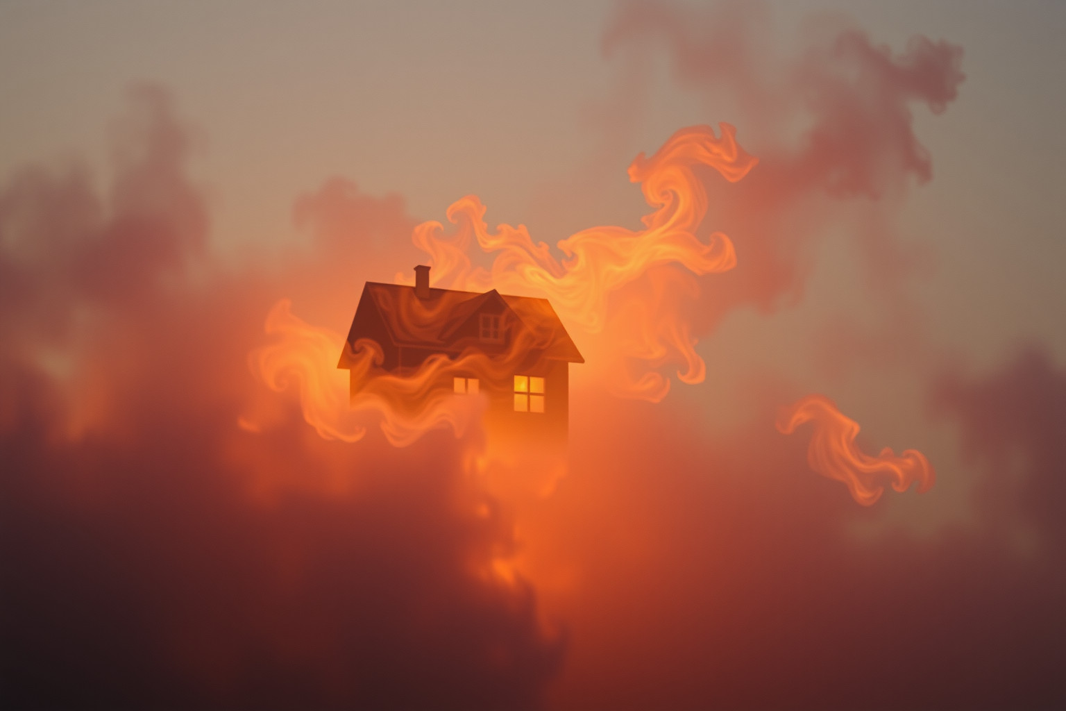 Sognare casa che brucia simboleggia trasformazione e rinnovamento interiore.