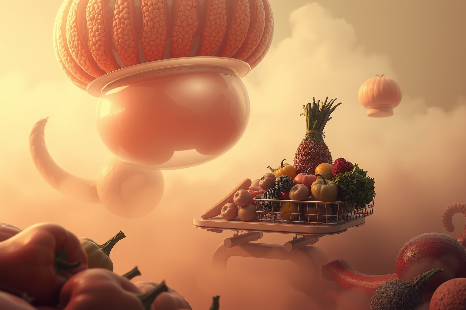 Sognare l'aumento del cibo riflette ansie economiche e insicurezze future.