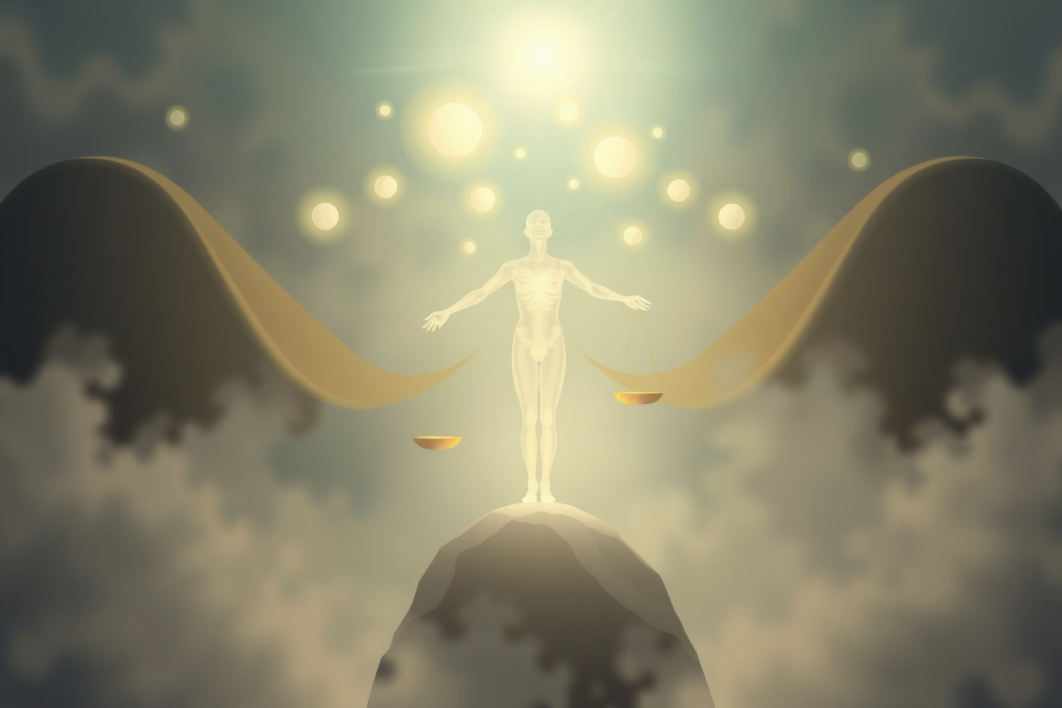 Sognare autocompiacimento riflette equilibrio tra giustizia e auto-riflessione.