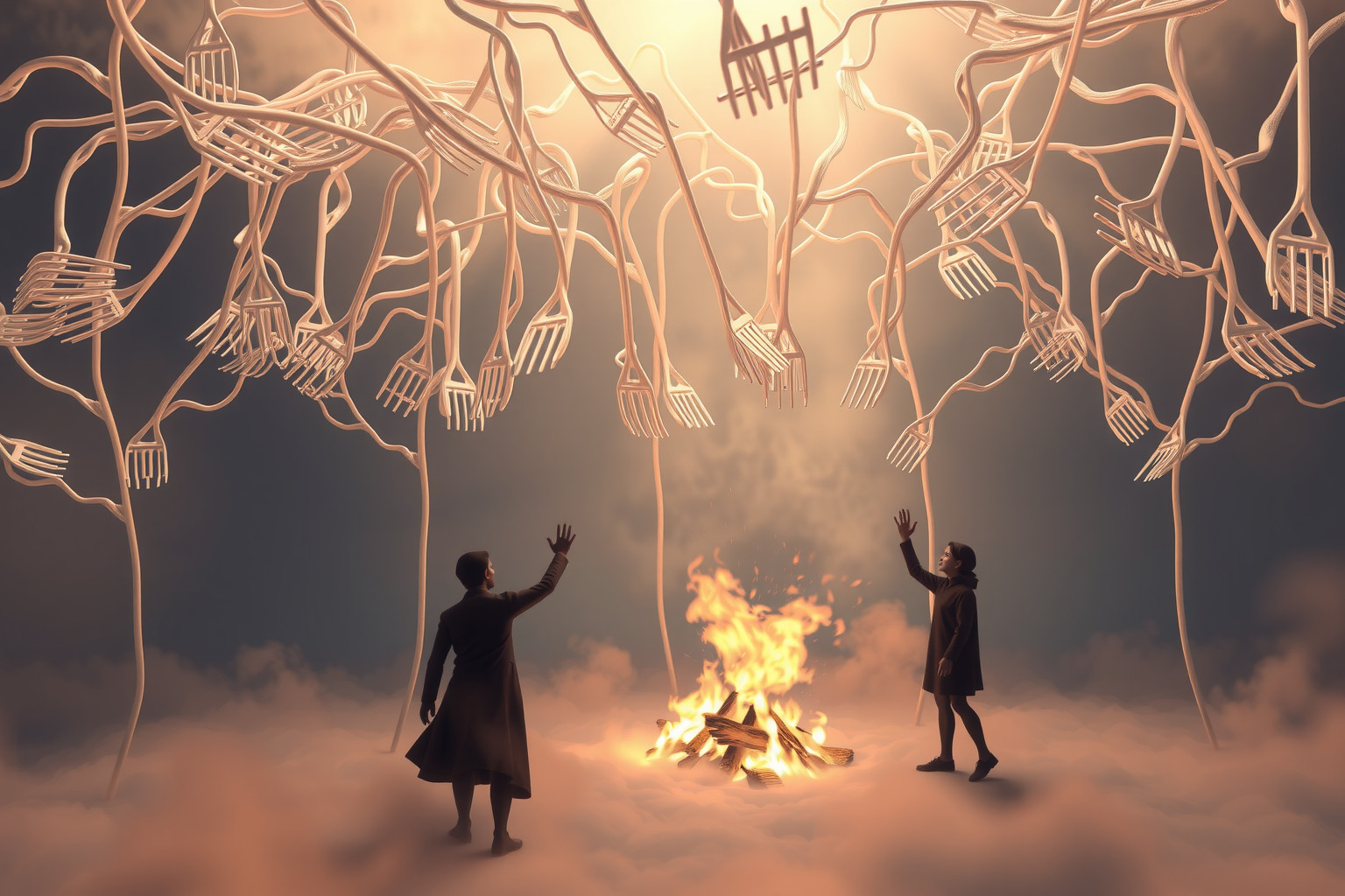 Sognare forconi indica stress e bisogno di delegare urgentemente.