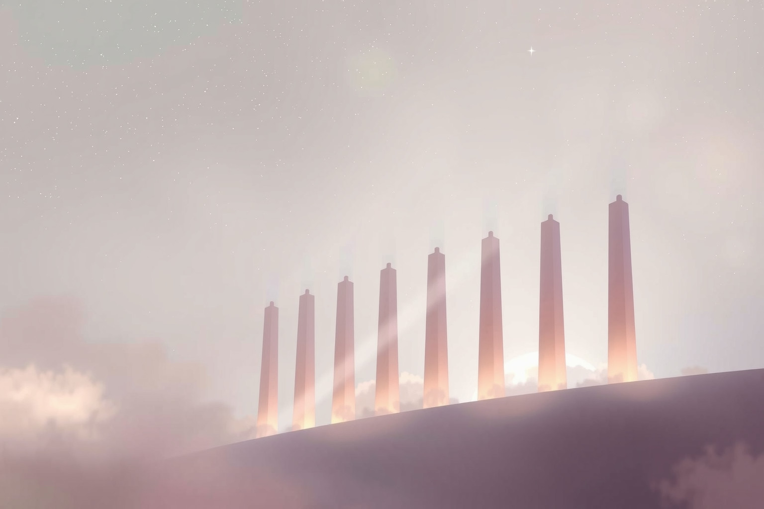 Sognare molti obelischi allineati simboleggia potere e ordine.