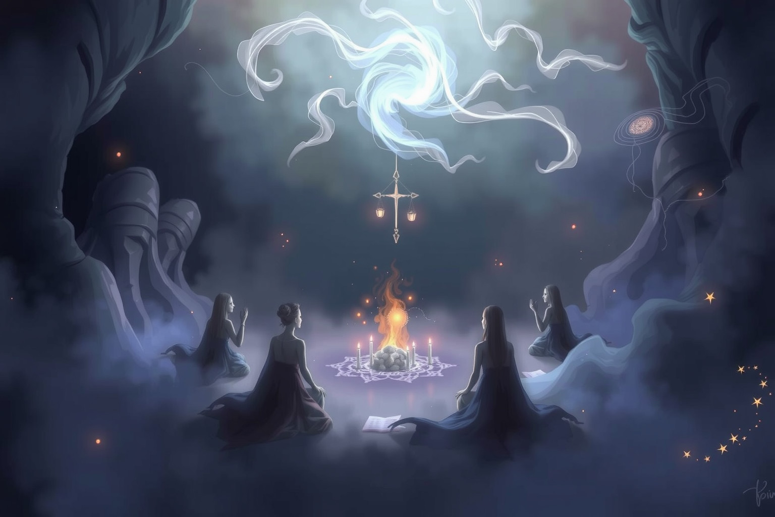 Sognare sedute spiritiche riflette il desiderio di contatto oltrevita.