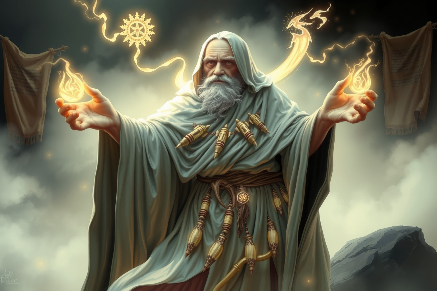 Sognare un araldo anziano simboleggia saggezza e messaggi importanti imminenti.