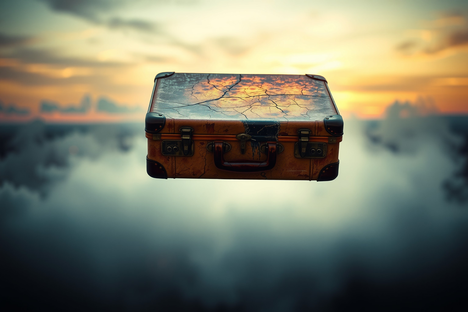 Sognare un bagaglio logoro riflette il peso dei ricordi passati.