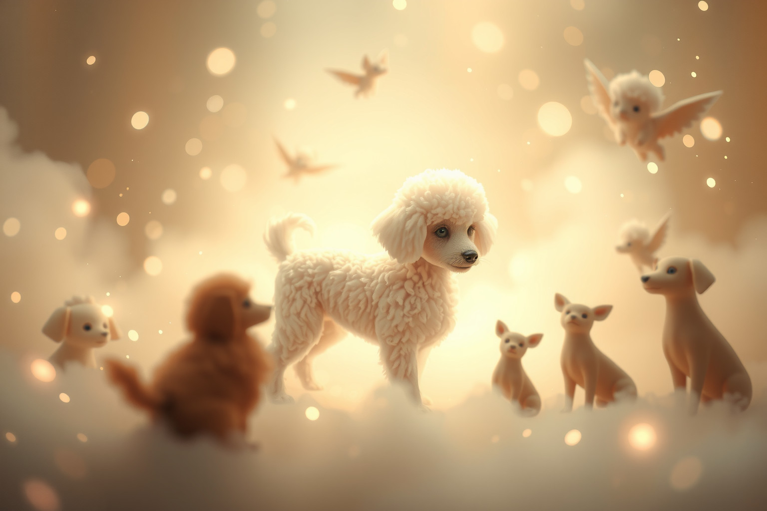 Sognare barboncini con altri animali simboleggia armonia e integrazione.