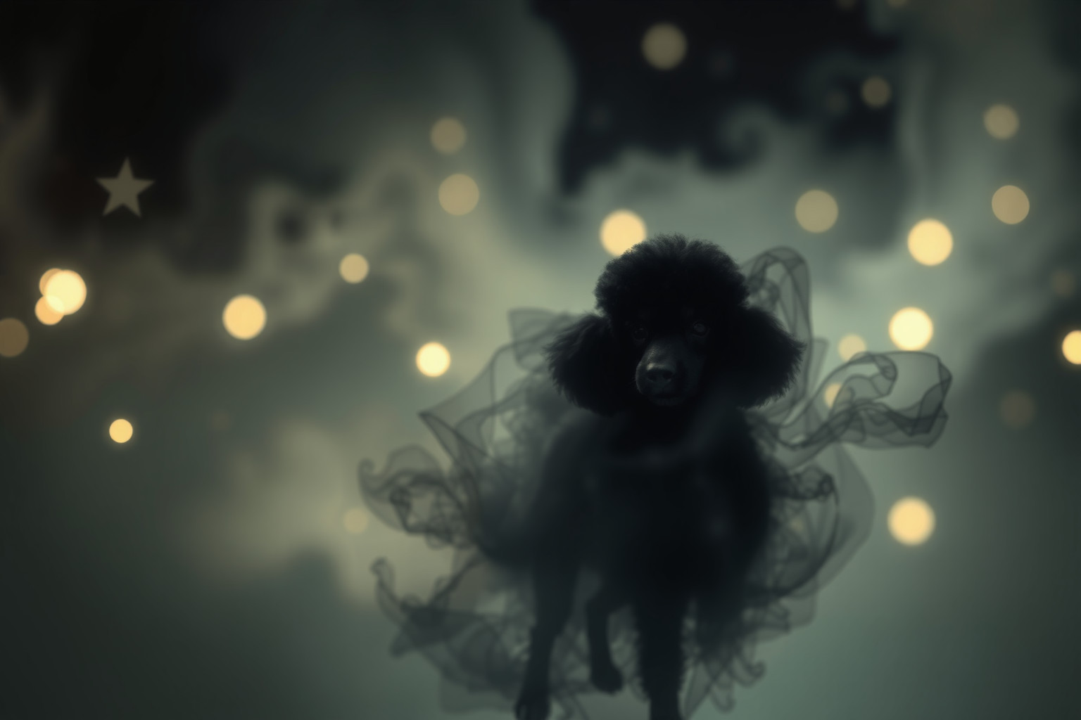 Sognare un barboncino nero simboleggia mistero e protezione interiore.
