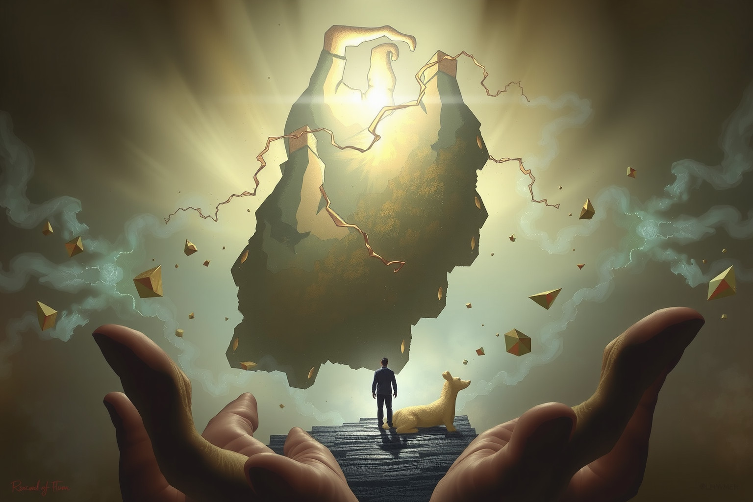 Sognare un boxer gigante simboleggia potere e paura incontrollata.