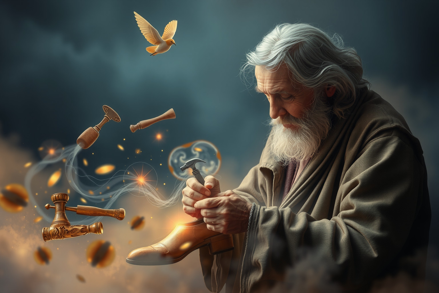 Sognare un calzolaio anziano simboleggia saggezza e tradizione antica.