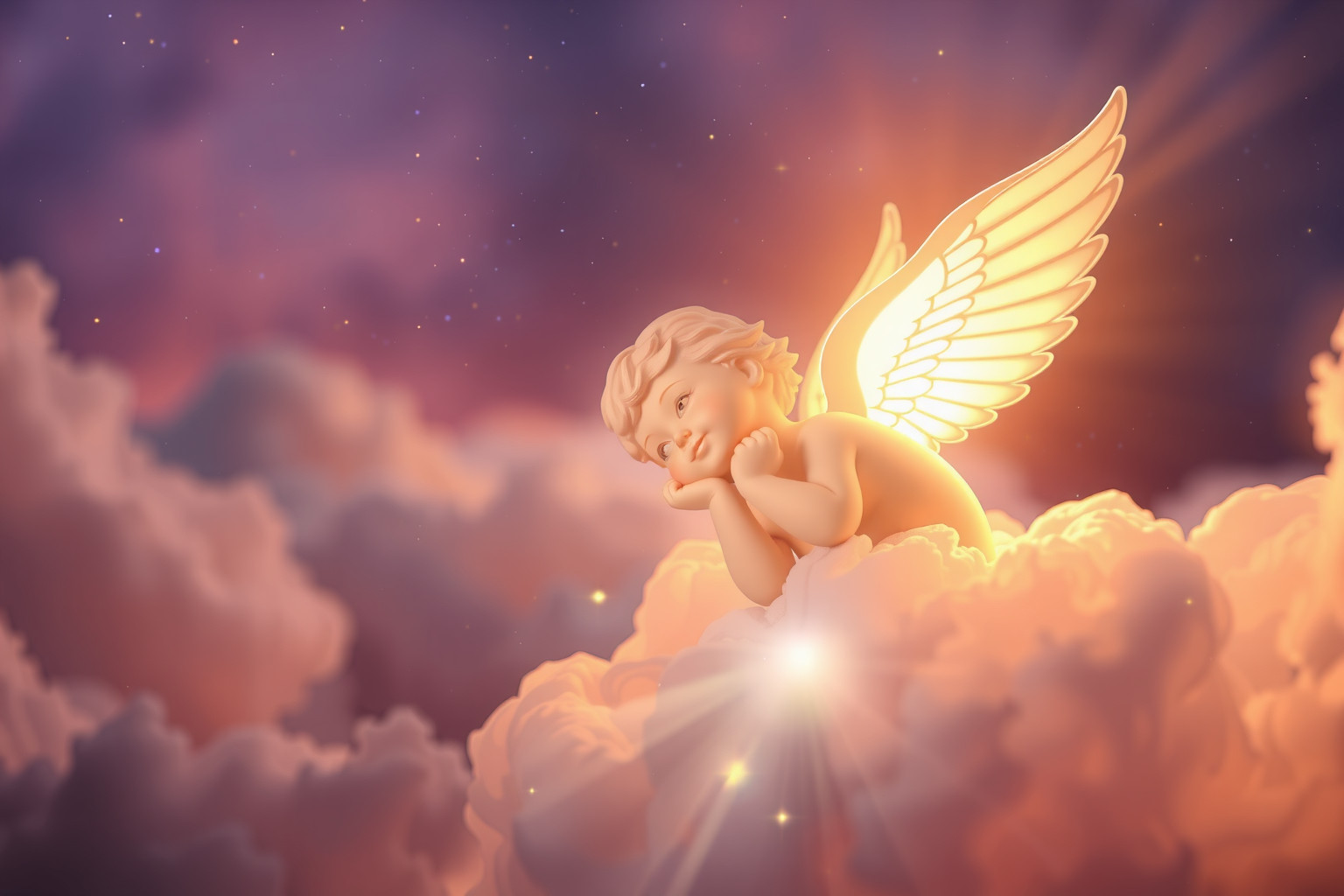 Sognare un cherubino sorridente simboleggia protezione e felicità futura.