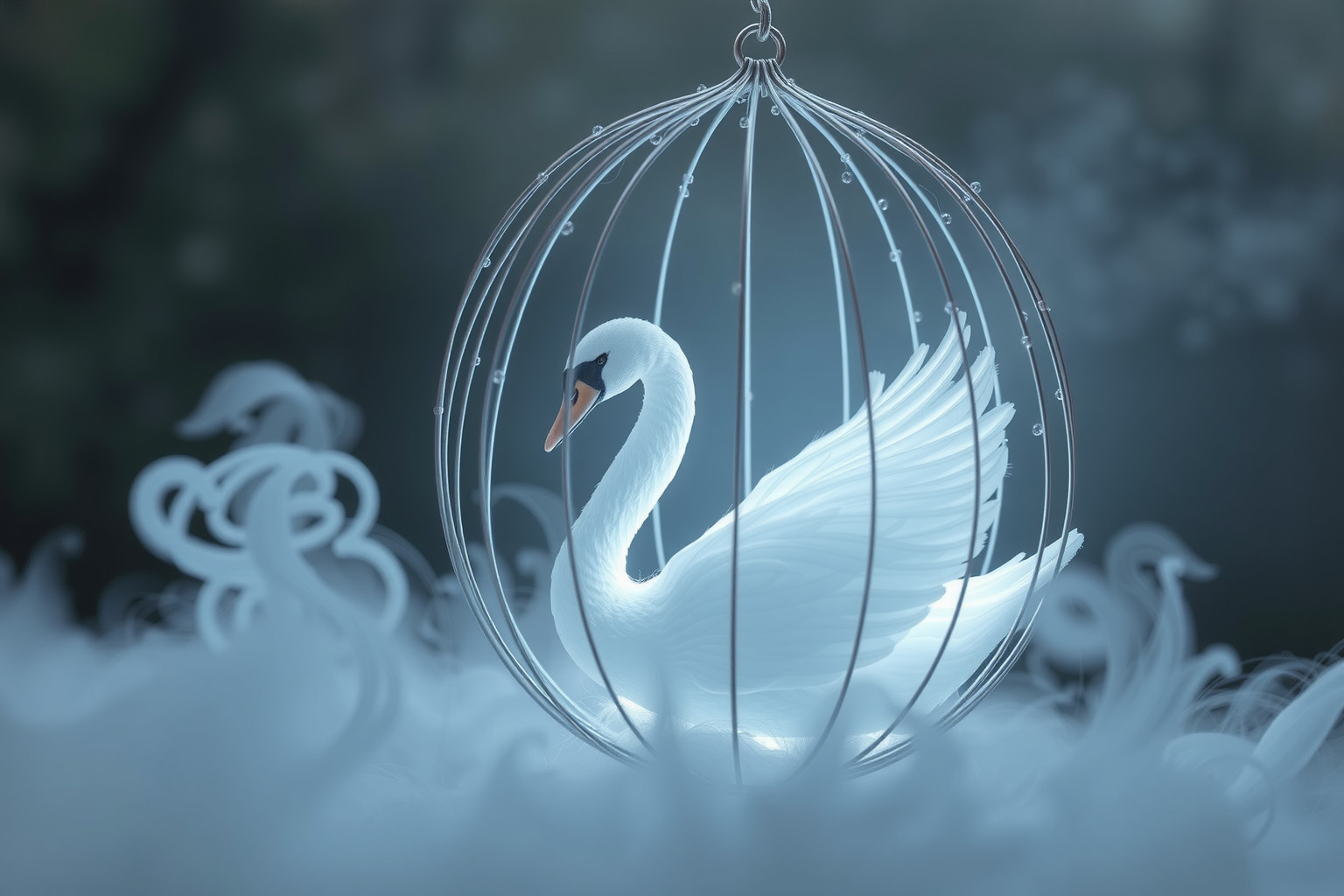 Sognare un cigno in gabbia simboleggia restrizioni e soffocamento interiore.