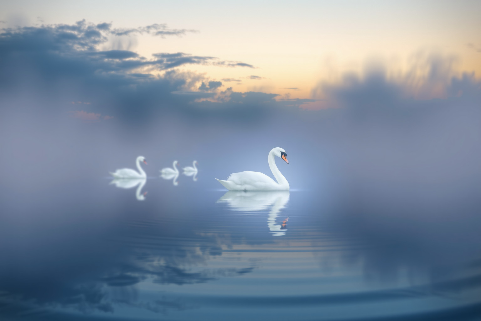 Sognare un cigno simboleggia pace interiore e armonia profonda.