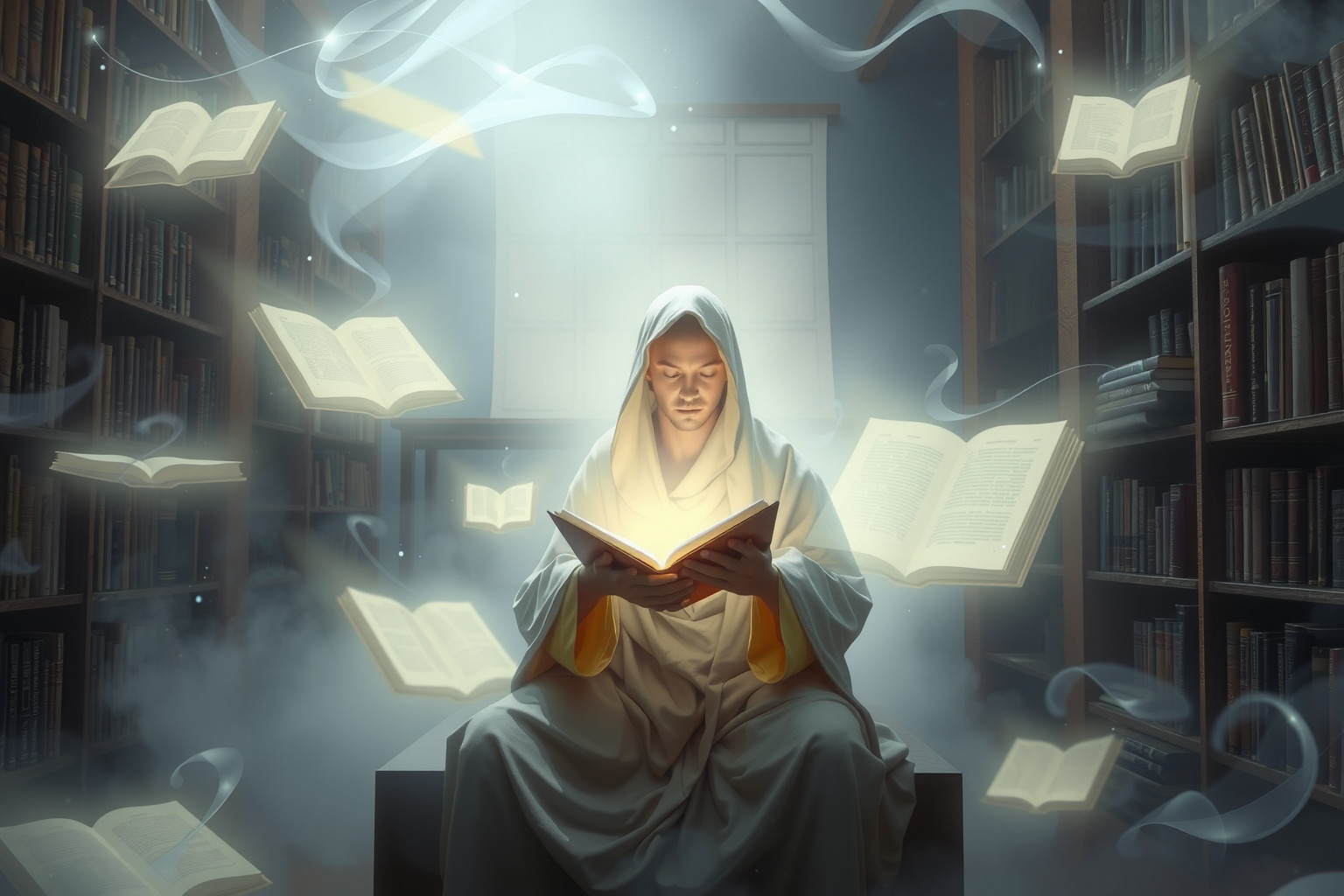 Sognare un frate laico che legge simboleggia saggezza interiore e guida.