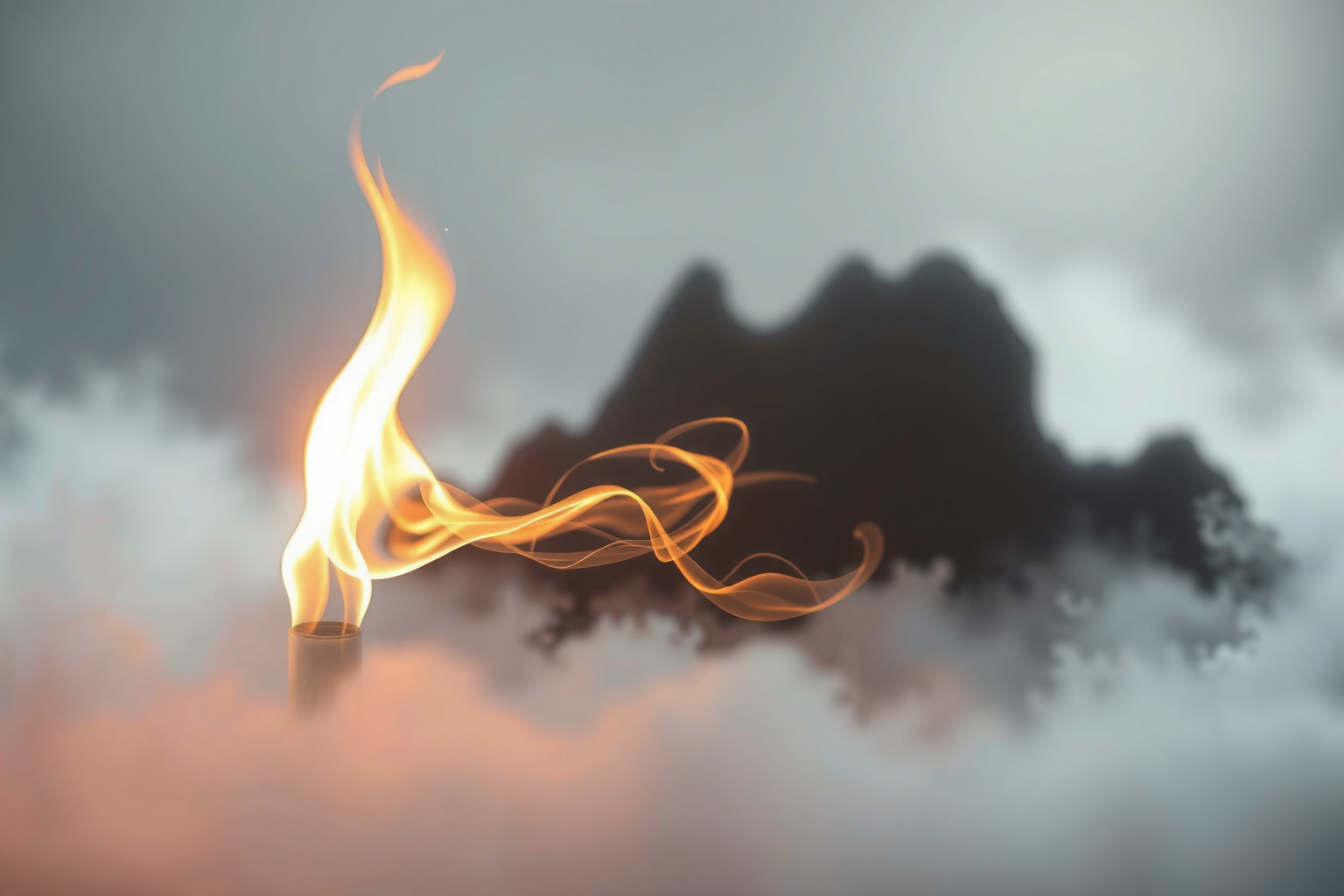 Sognare un incendio lento simboleggia trasformazione interiore e pazienza.