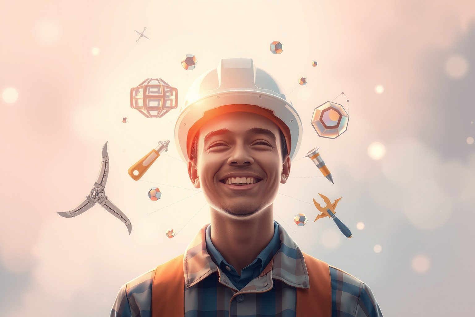 Sognare un ingegnere che ride indica successo e appagamento professionale.