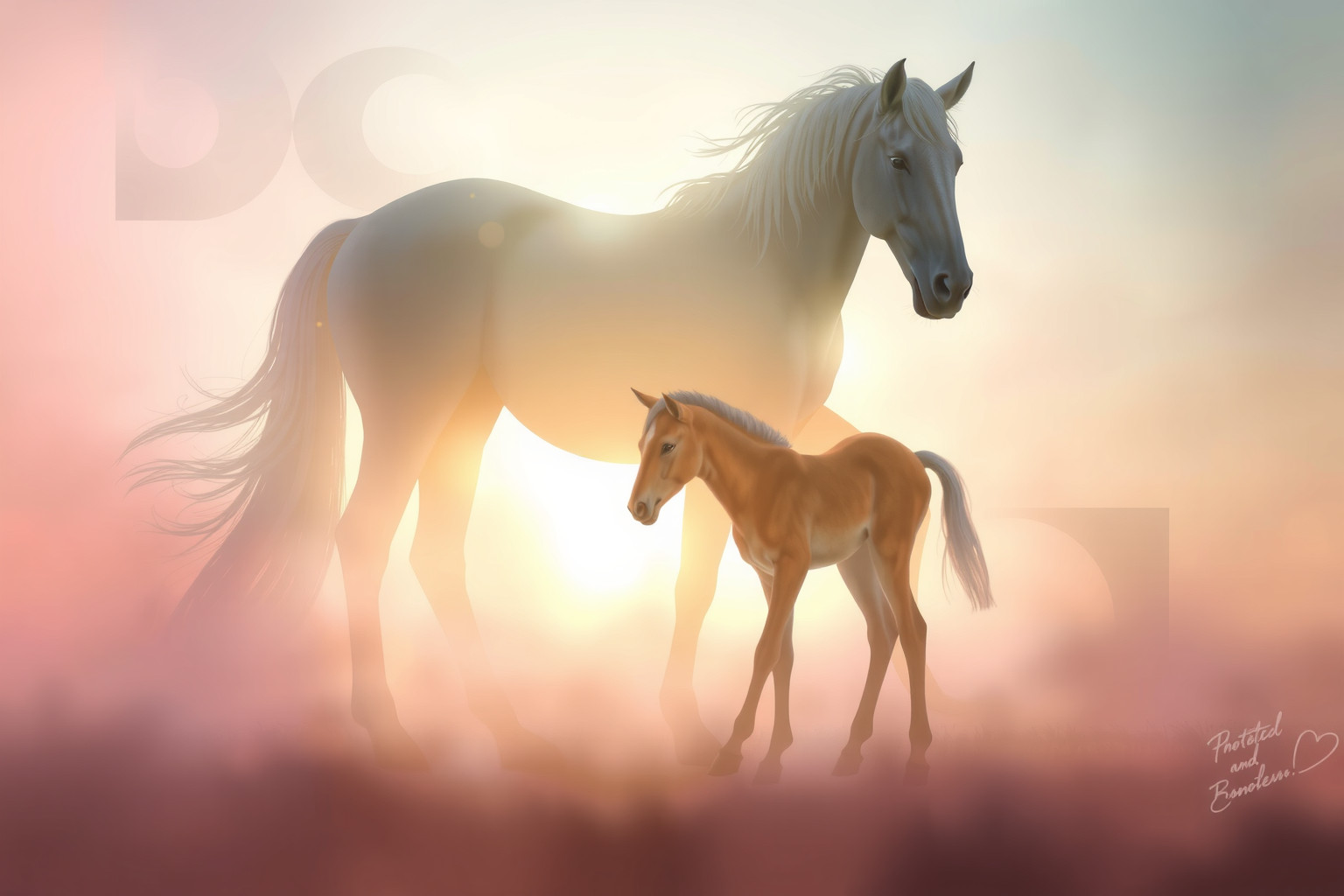 Sognare un Lipizzano con puledro simboleggia protezione e rinascita.