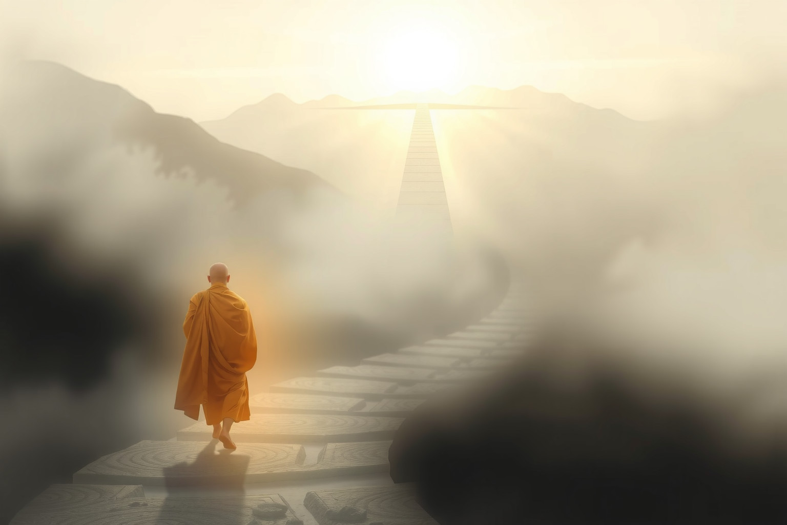 Sognare un monaco che cammina simboleggia un cammino spirituale interiore.