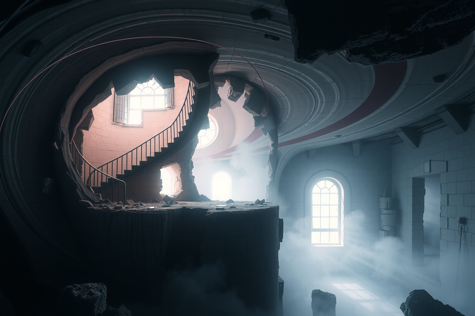 Sognare un seminterrato che crolla simboleggia paure nascoste improvvise.