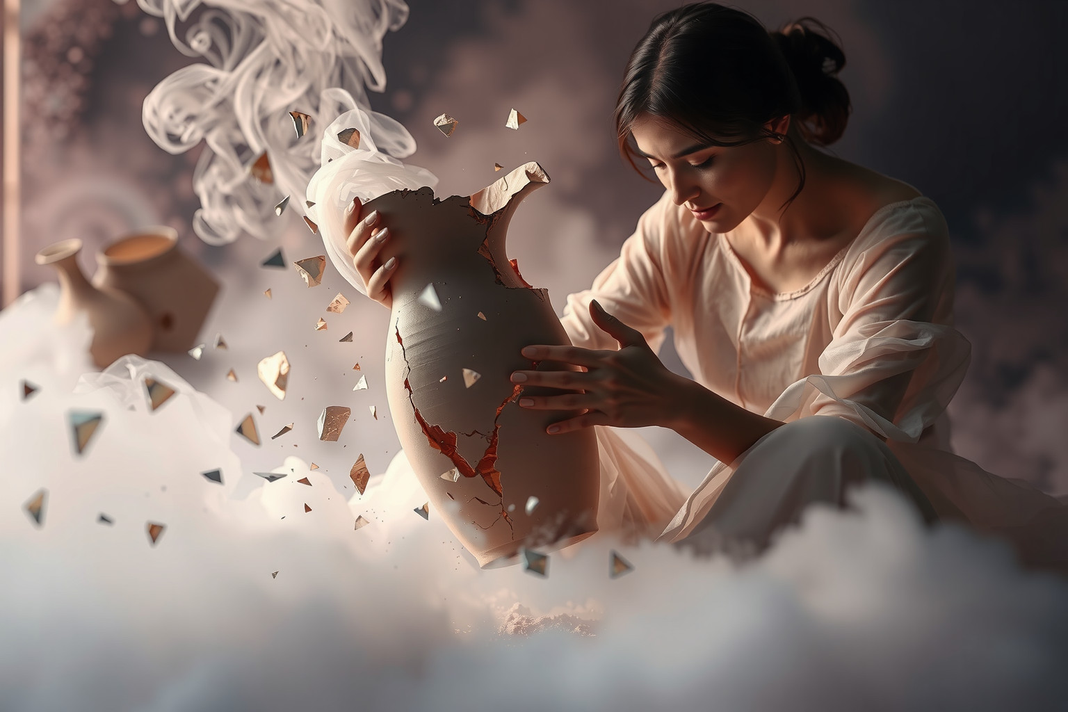 Sognare un vasaio che crea un vaso rotto simboleggia insoddisfazione interiore.