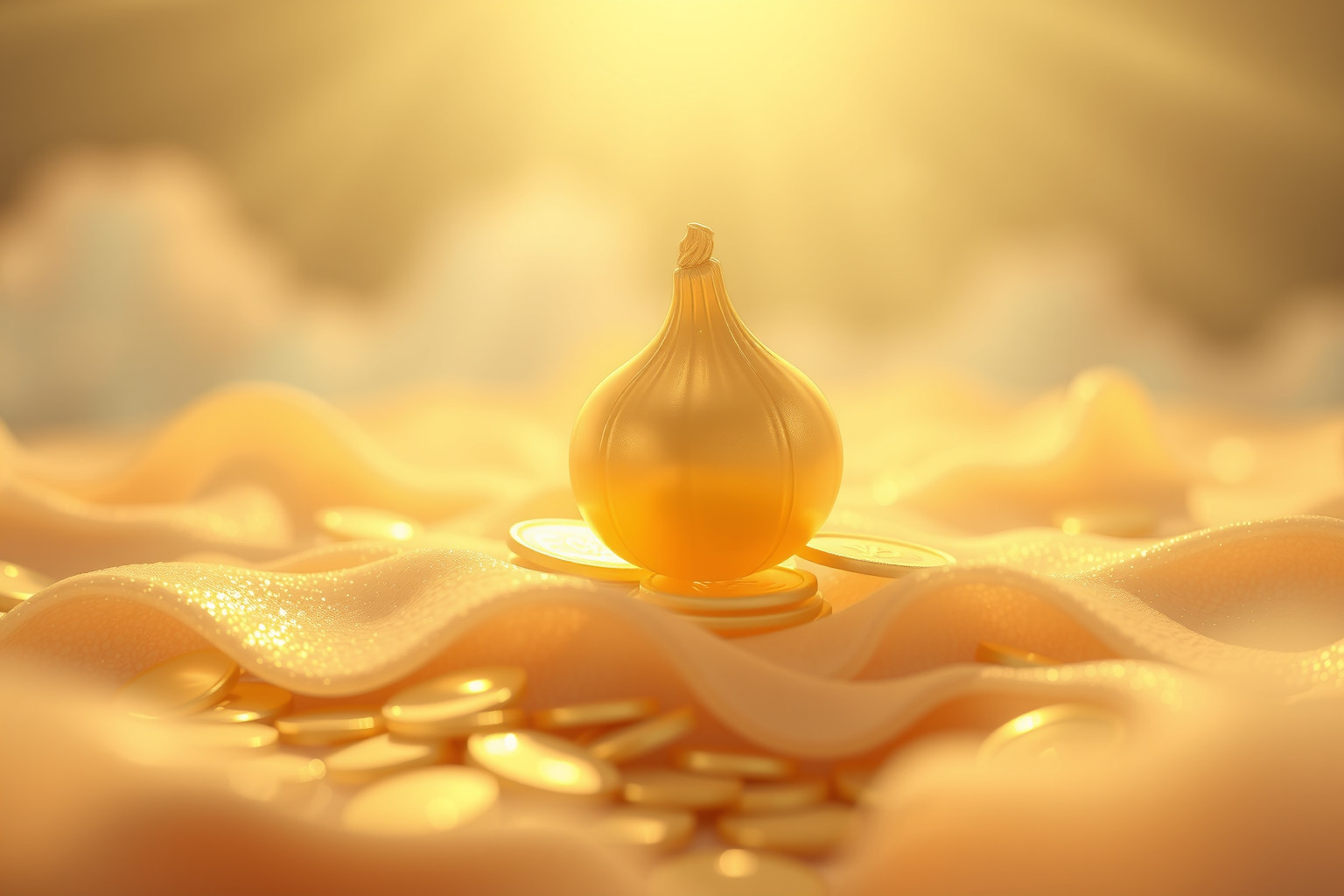 Sognare una cipolla dorata simboleggia fortuna e successo economico.