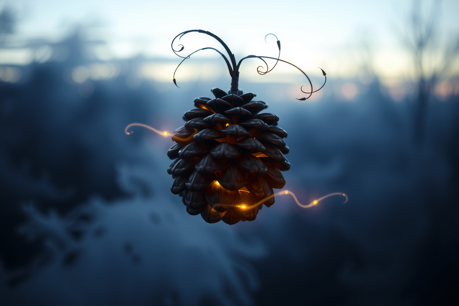 Sognare una pigna nera simboleggia misteri nascosti e trasformazioni.