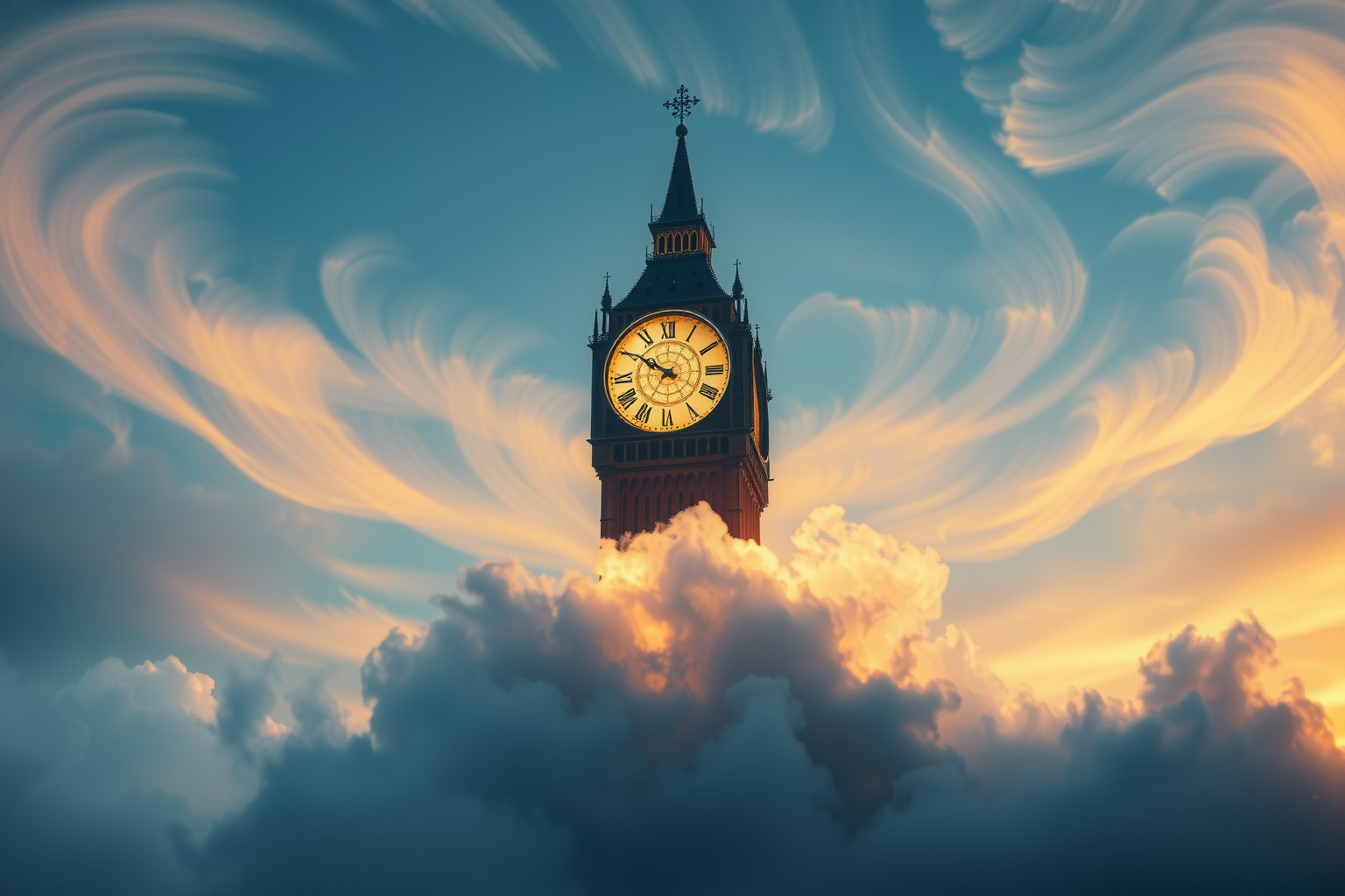 Sognare una punta di torre con orologio simboleggia il tempo.