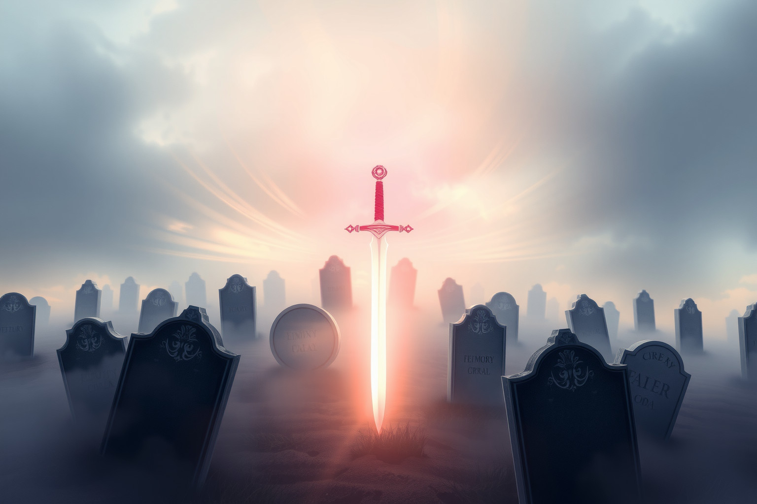 Sognare una spada in un cimitero simboleggia fine e rinascita.