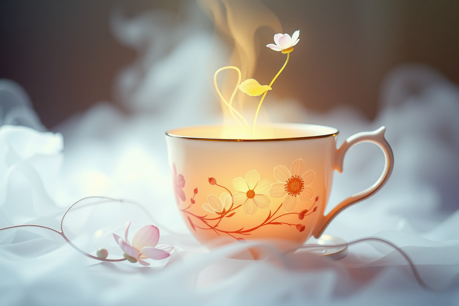 Sognare tazze floreali simboleggia crescita personale e armonia interiore.